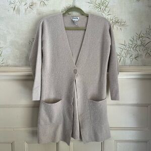 Paradox Soft Beige Women's Cardigan Wool and Angora Rabbit Fur Cozy Soft Knit